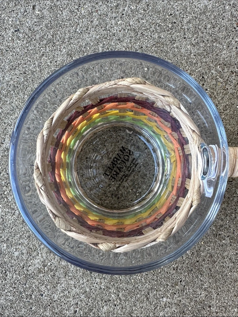 Market Square Multi-Color Woven Glass Mug New